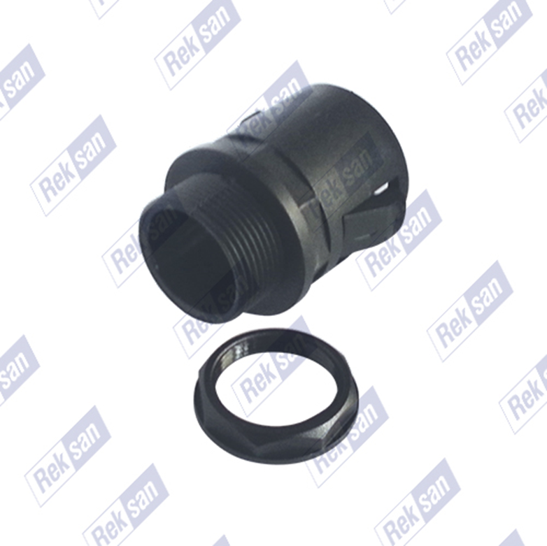Rex - Flex Polyamid Geçmeli Spiral Boru Rakoru (Somunlu - RAL 9005 - 7035)